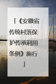 《安徽省传统村落保护传承利用条例》施行
