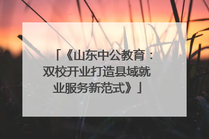 《山东中公教育：双校开业打造县域就业服务新范式》