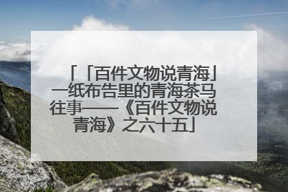 「百件文物说青海」一纸布告里的青海茶马往事——《百件文物说青海》之六十五