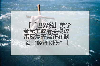 「世界说」美学者斥美政府关税政策反复无常正在制造“经济创伤”