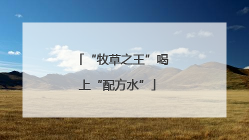 “牧草之王”喝上“配方水”