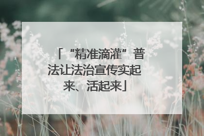 “精准滴灌”普法让法治宣传实起来、活起来
