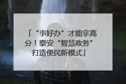 “事好办”才能拿高分！泰安“智慧政务”打造便民新模式