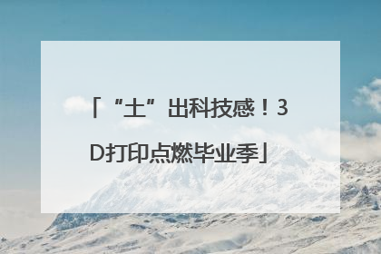 “土”出科技感！3D打印点燃毕业季