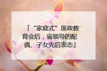 “家庭式”廉政教育会后，省领导的配偶、子女先后表态