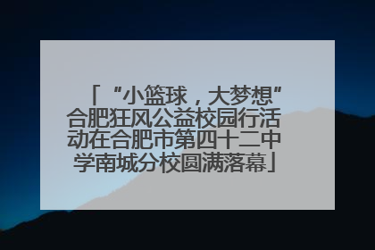 “小篮球，大梦想”合肥狂风公益校园行活动在合肥市第四十二中学南城分校圆满落幕