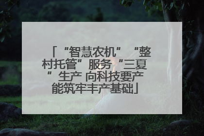 “智慧农机”“整村托管”服务“三夏”生产 向科技要产能筑牢丰产基础