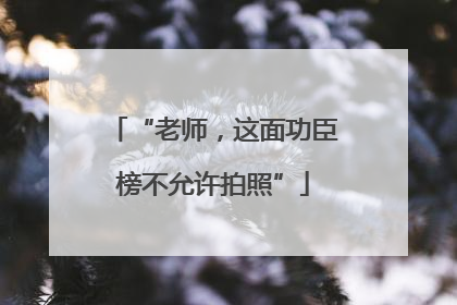 “老师，这面功臣榜不允许拍照”