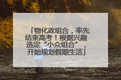 物化政组合，率先结束高考！根据兴趣选定“小众组合”，开始规划假期生活
