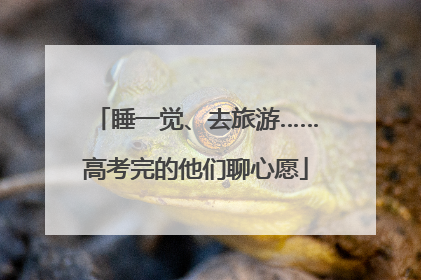 睡一觉、去旅游……高考完的他们聊心愿