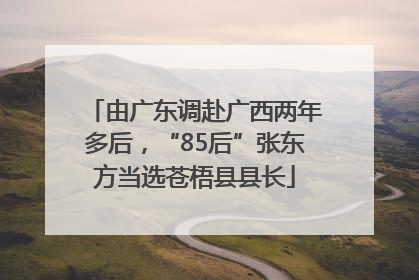由广东调赴广西两年多后，“85后”张东方当选苍梧县县长