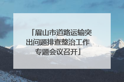 眉山市道路运输突出问题排查整治工作专题会议召开