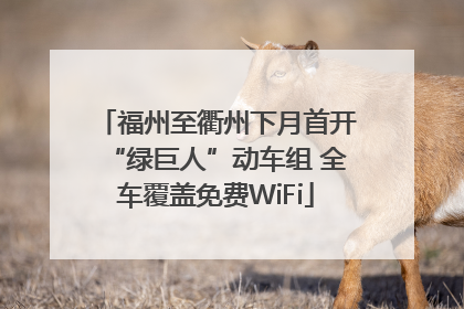 福州至衢州下月首开“绿巨人”动车组 全车覆盖免费WiFi