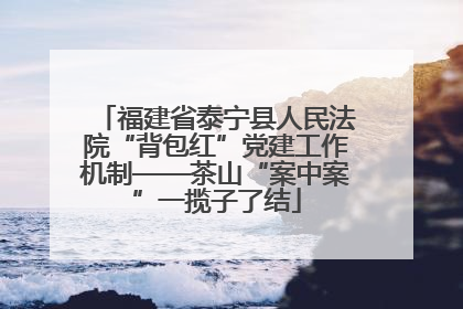 福建省泰宁县人民法院“背包红”党建工作机制——茶山“案中案”一揽子了结