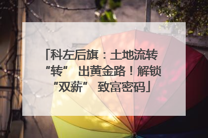 科左后旗：土地流转 “转” 出黄金路！解锁 “双薪” 致富密码