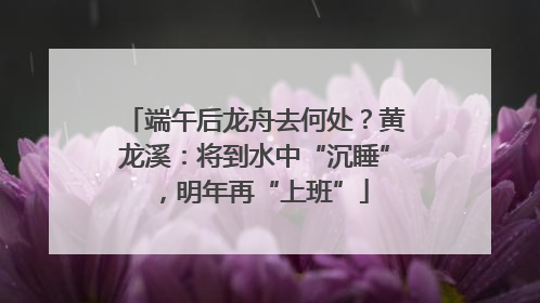 端午后龙舟去何处？黄龙溪：将到水中“沉睡”，明年再“上班”