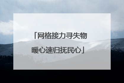 网格接力寻失物 暖心速归抚民心