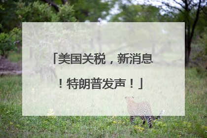 美国关税，新消息！特朗普发声！