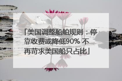 美国调整船舶规则：停靠收费或降低90% 不再苛求美国船只占比