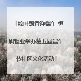 粽叶飘香迎端午 恒旭物业举办第五届端午节社区文化活动