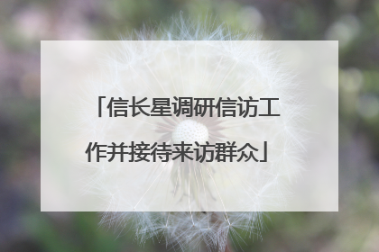 信长星调研信访工作并接待来访群众