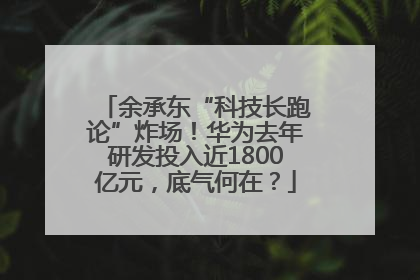 余承东“科技长跑论”炸场！华为去年研发投入近1800亿元，底气何在？