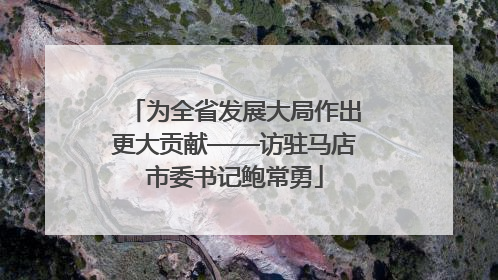 为全省发展大局作出更大贡献——访驻马店市委书记鲍常勇