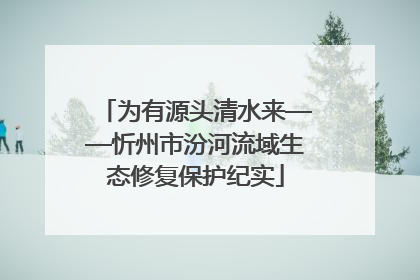 为有源头清水来——忻州市汾河流域生态修复保护纪实