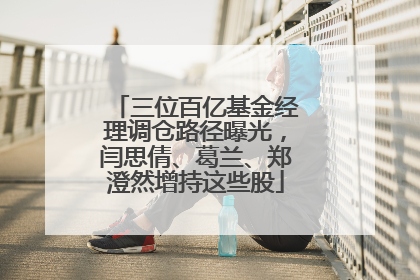 三位百亿基金经理调仓路径曝光，闫思倩、葛兰、郑澄然增持这些股