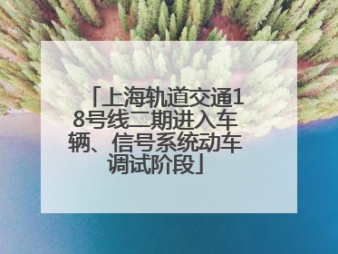 上海轨道交通18号线二期进入车辆、信号系统动车调试阶段