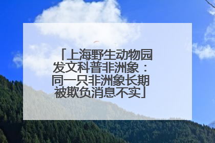 上海野生动物园发文科普非洲象：同一只非洲象长期被欺负消息不实