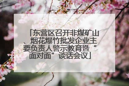 东营区召开非煤矿山、烟花爆竹批发企业主要负责人警示教育暨“面对面”谈话会议