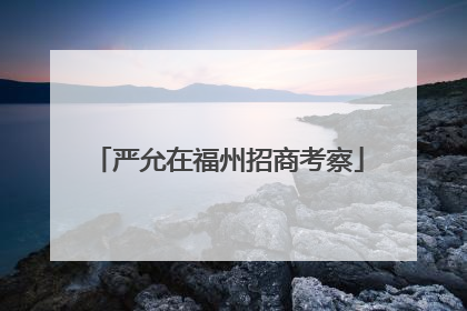 严允在福州招商考察