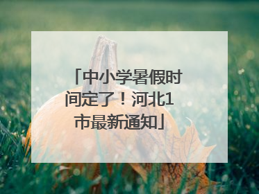 中小学暑假时间定了！河北1市最新通知