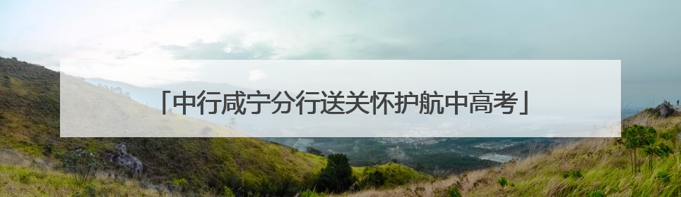 中行咸宁分行送关怀护航中高考