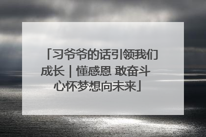 习爷爷的话引领我们成长｜懂感恩 敢奋斗 心怀梦想向未来