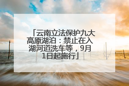 云南立法保护九大高原湖泊：禁止在入湖河道洗车等，9月1日起施行