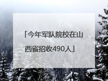 今年军队院校在山西省招收490人