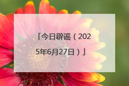 今日辟谣（2025年6月27日）