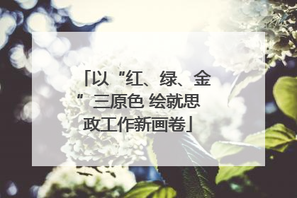 以“红、绿、金”三原色 绘就思政工作新画卷