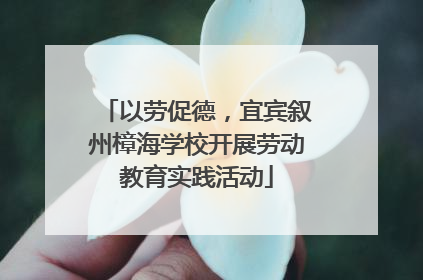 以劳促德，宜宾叙州樟海学校开展劳动教育实践活动