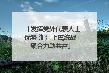 发挥党外代表人士优势 浙江上虞统战聚合力助共富