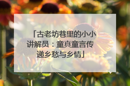 古老坊巷里的小小讲解员：童真童言传递乡愁与乡情