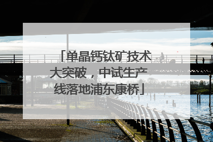 单晶钙钛矿技术大突破，中试生产线落地浦东康桥