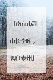 南京市副市长李晖，调任泰州