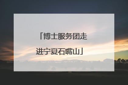 博士服务团走进宁夏石嘴山