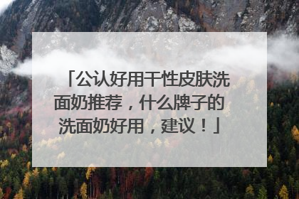 公认好用干性皮肤洗面奶推荐，什么牌子的洗面奶好用，建议！