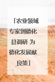 农业领域专家到德化县调研 为德化发展献良策