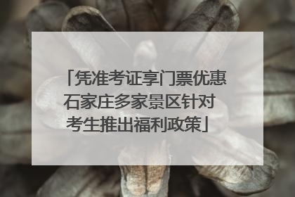 凭准考证享门票优惠 石家庄多家景区针对考生推出福利政策