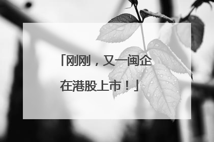 刚刚，又一闽企在港股上市！